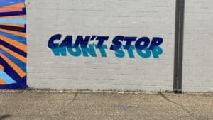 Can't Stop, Won't Stop mural in downtown New Philadelphia, Ohio