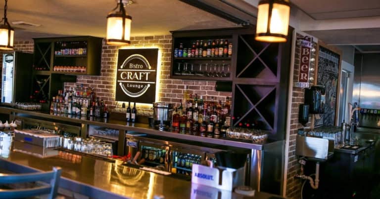 Interior bar image at Craft Bistro and Lounge in downtown New Philadelphia, Ohio