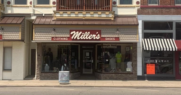 Exterior image of Miler's Clothing storefront