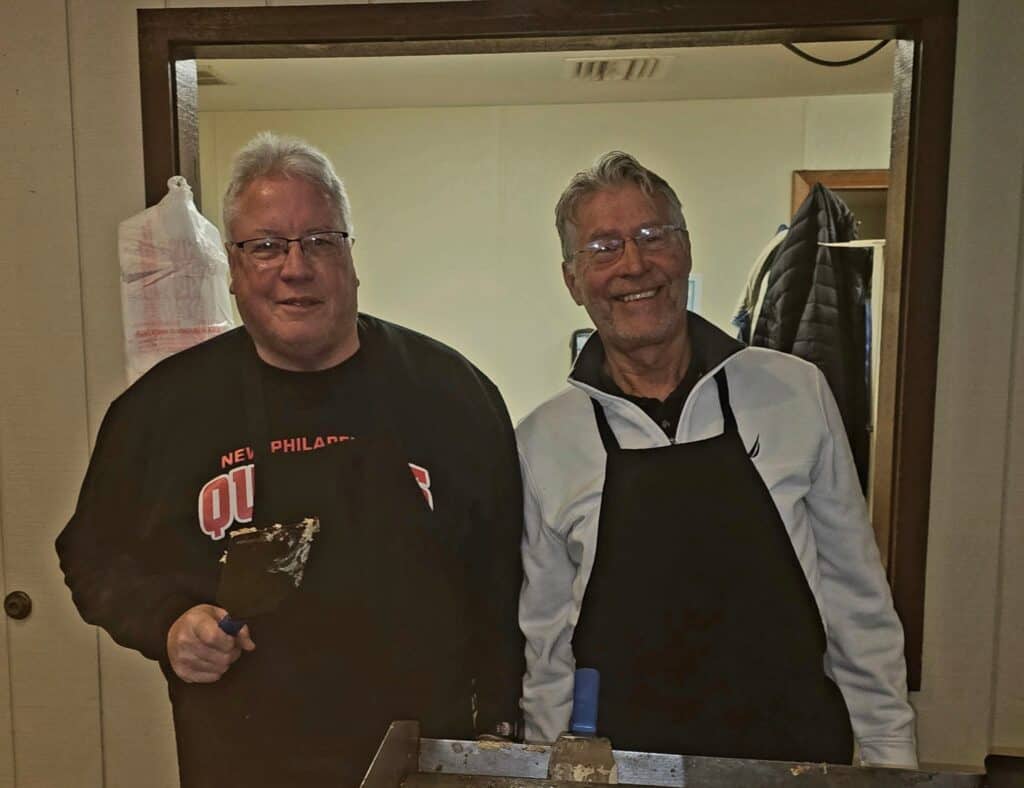 Joel Day and Jim Knisley at pancake breakfast