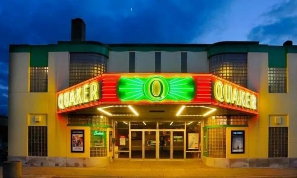 Exterior of Quaker Cinema in downtown New Philadelphia, Ohio
