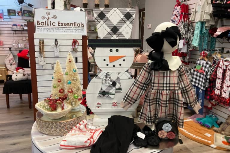 Children's clothes on display in the Gift Market